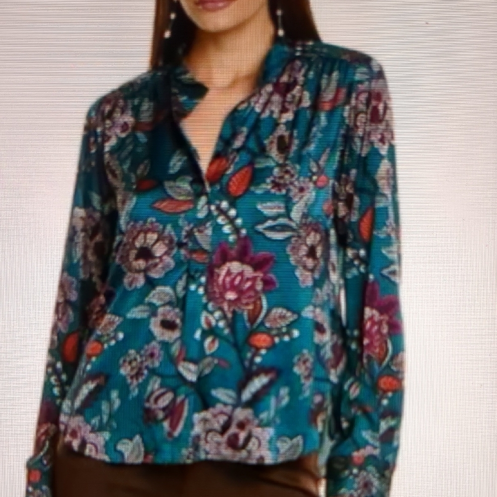 Hutch NWT "Port" Japonisme Floral Satin Blouse